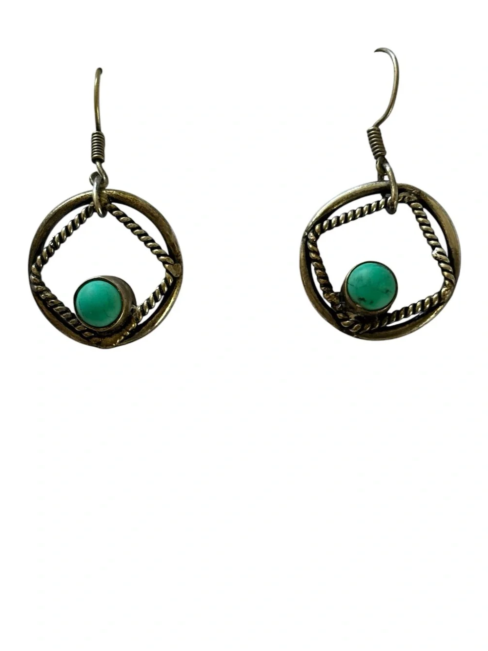 Sterling Silver Taxco Turquoise Earrings